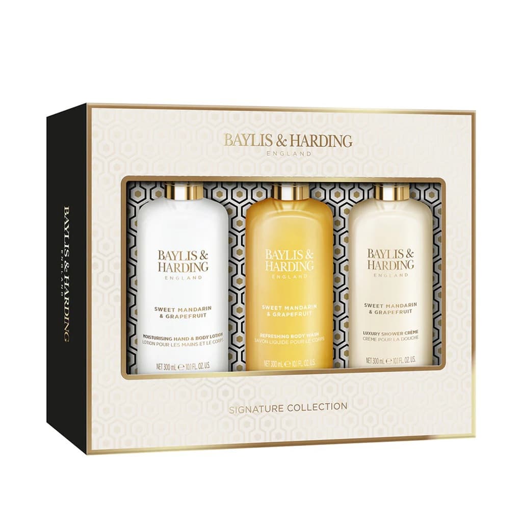 مجموعة هدايا فاخرة للاستحمام برائحة اليوسفي والجريب فروت الحلو 3 قطع