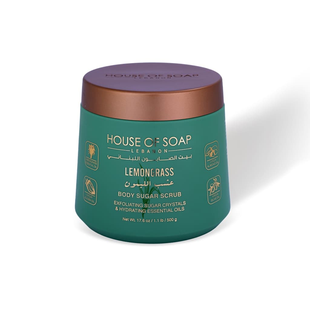 مقشر السكر للجسم بعشب الليمون 500 غم